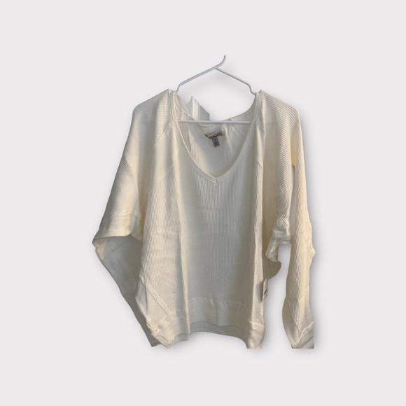 NWT Free People Santa Clara Thermal Alabaster Long Sleeve T-Shirt Sz S - Picture 1 of 8